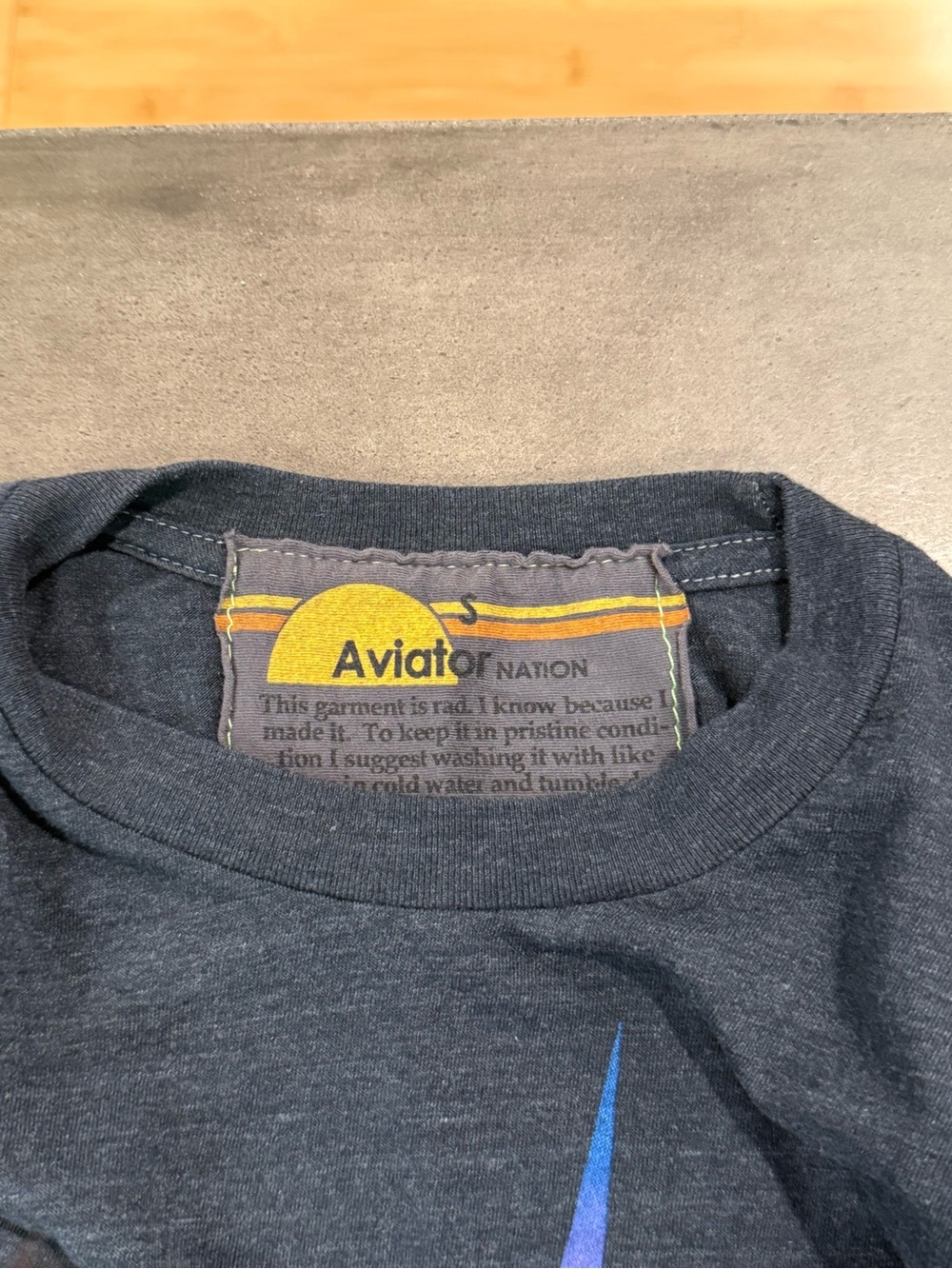Aviator Nation Charcoal Tee with Ombre Lightning Bolt - Picture 2 of 2